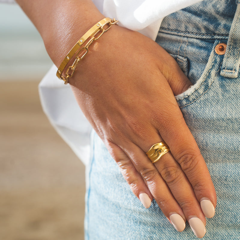 Gold Diamond Bangle